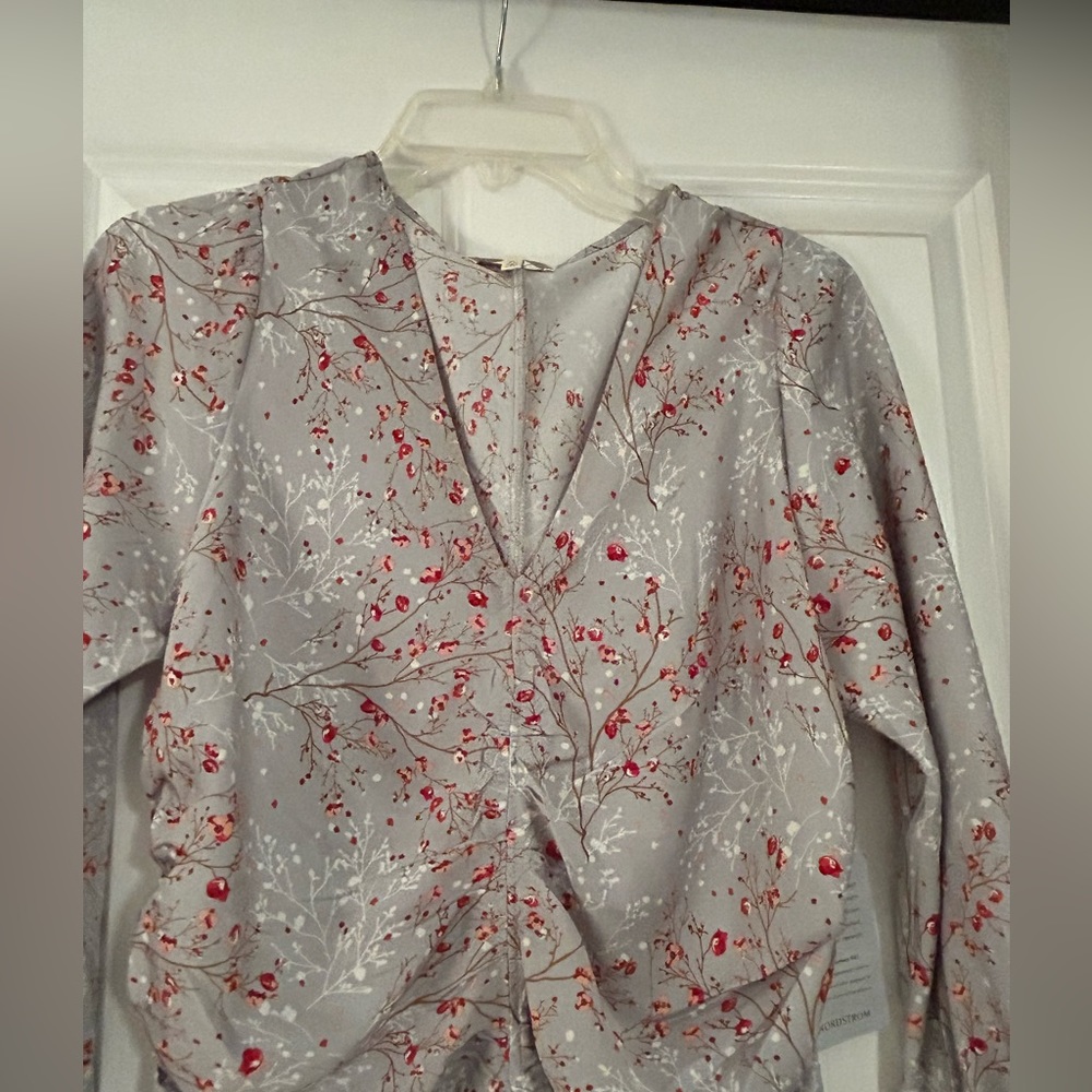 Melloday gray floral dress.